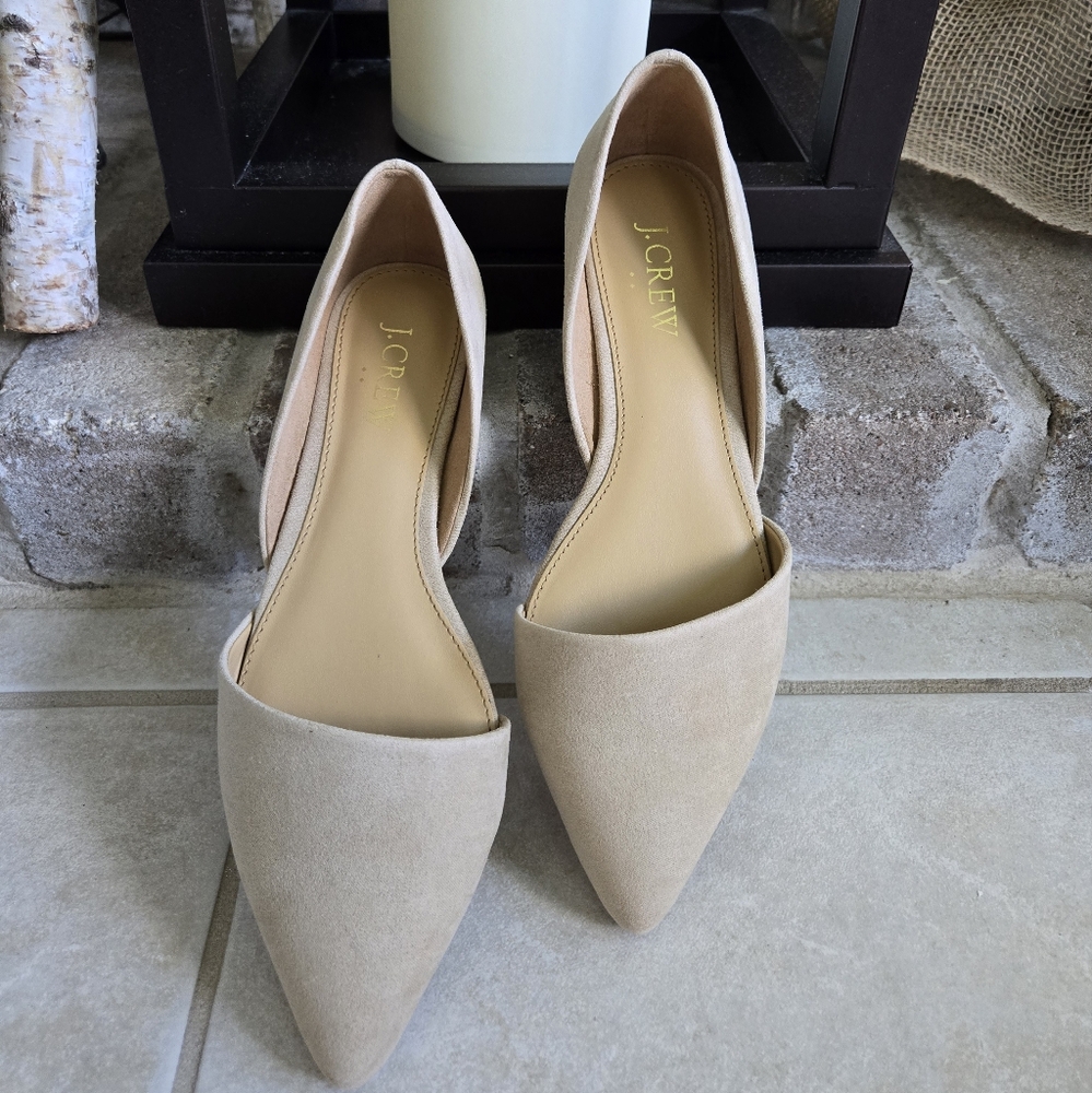 J.Crew Sueded Zoe d'Orsay Pointed-Toe Flats